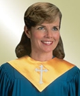 Ready-made reversible choir stole in white and gold